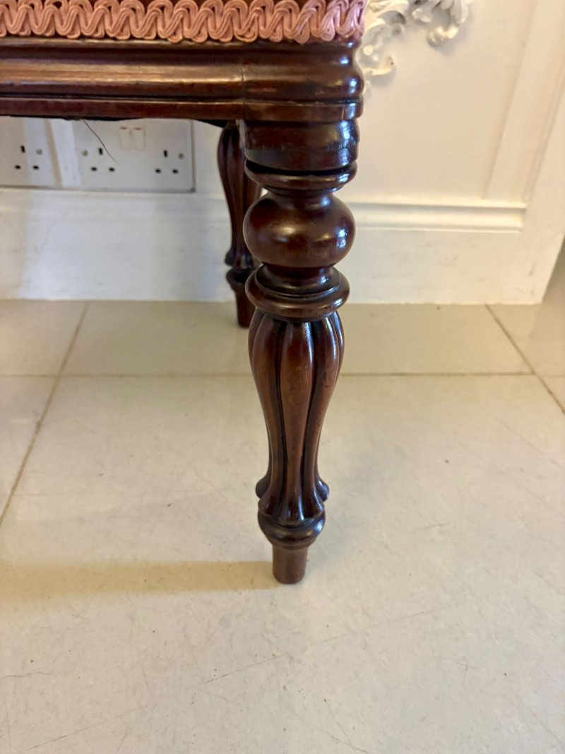 Antique Victorian Set of 6 Mahogany Dining Chairs with Tulip Legs - Image 12